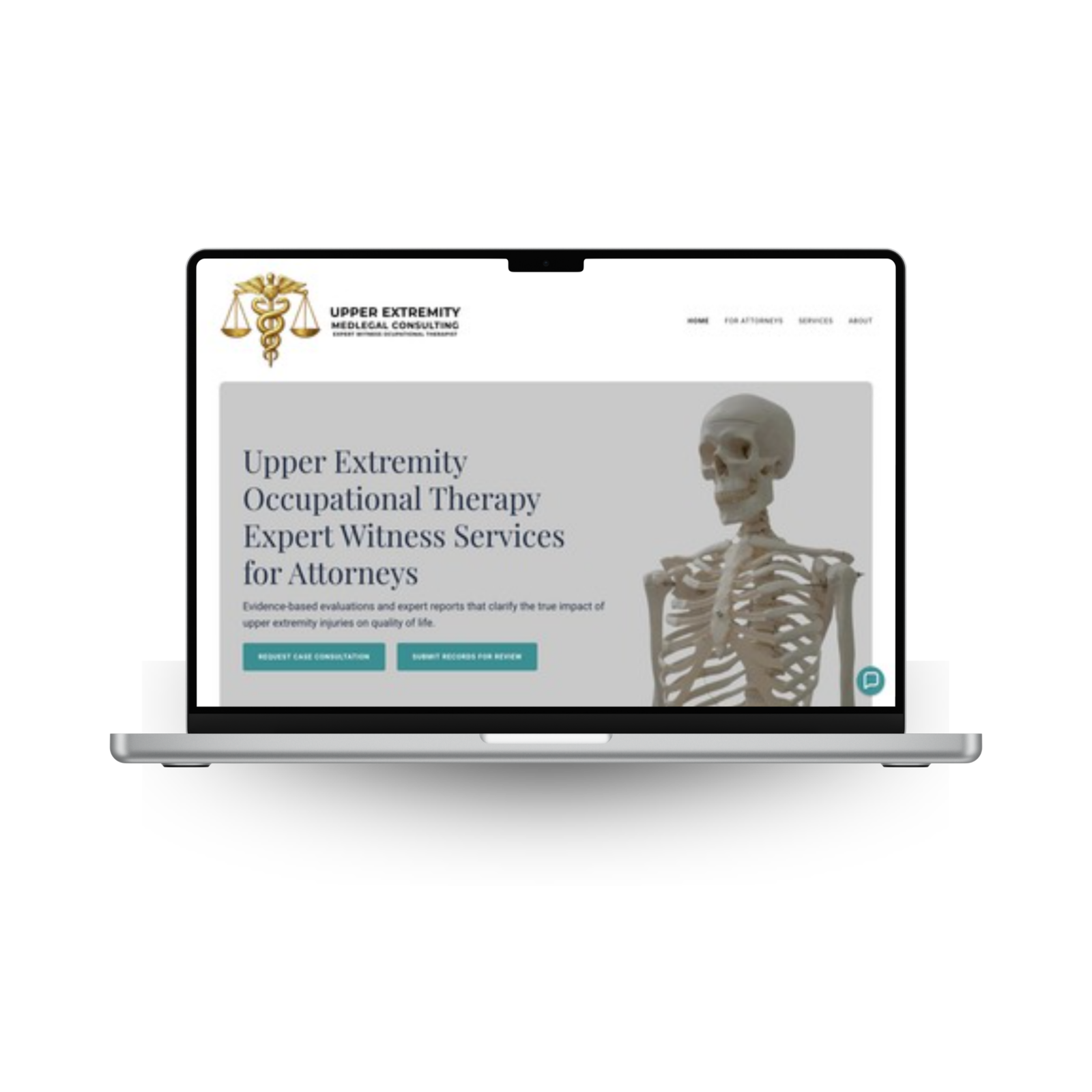 Upper Extremity Med Legal website design for a medical legal consulting business